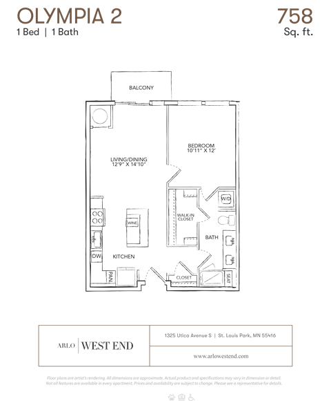 a floor plan of a bedroom apartment